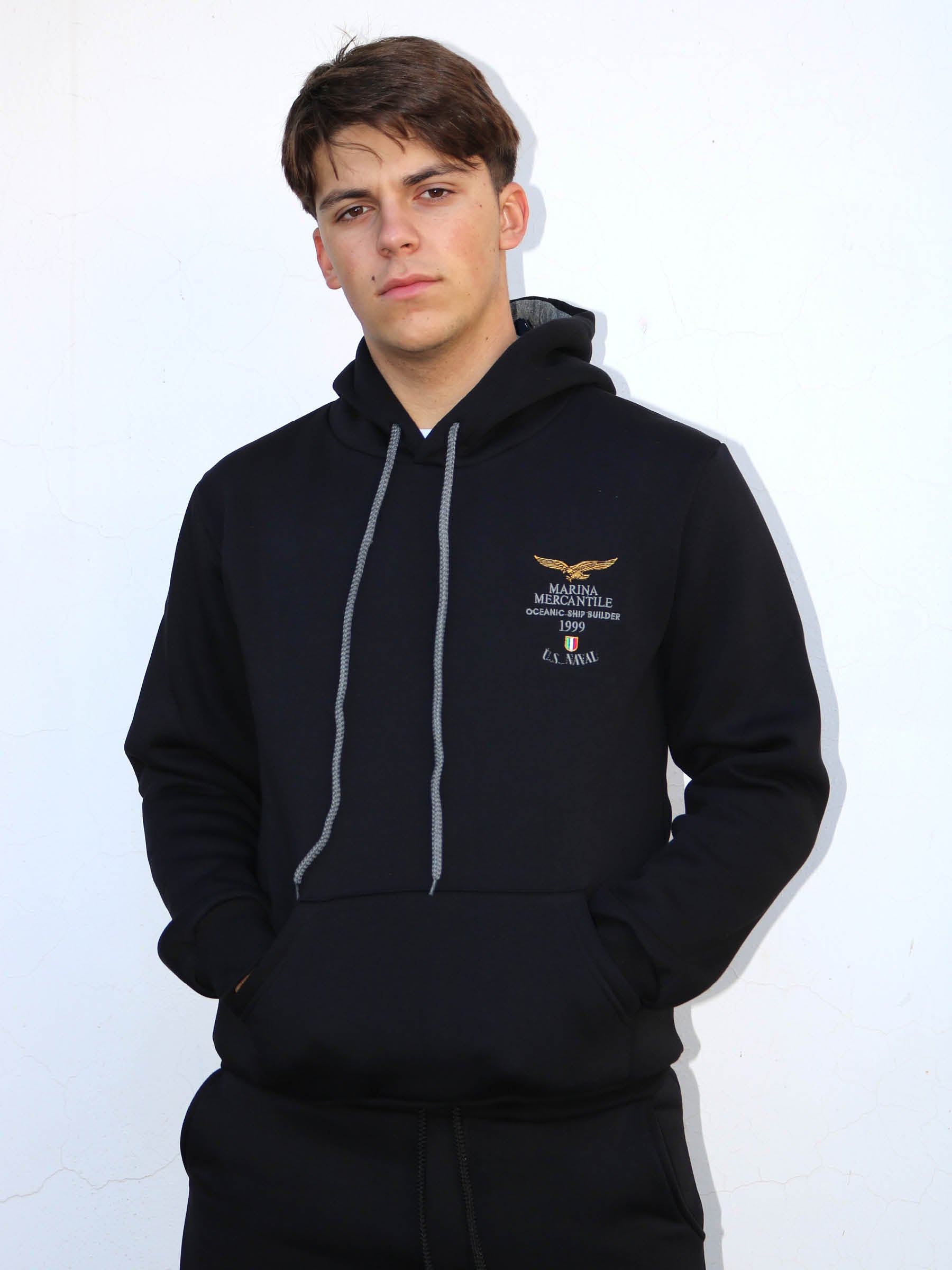 FELPA CHIUSA CON CAPPUCCIO art. MF1-902 MARINA MERCANTILE - WINTER