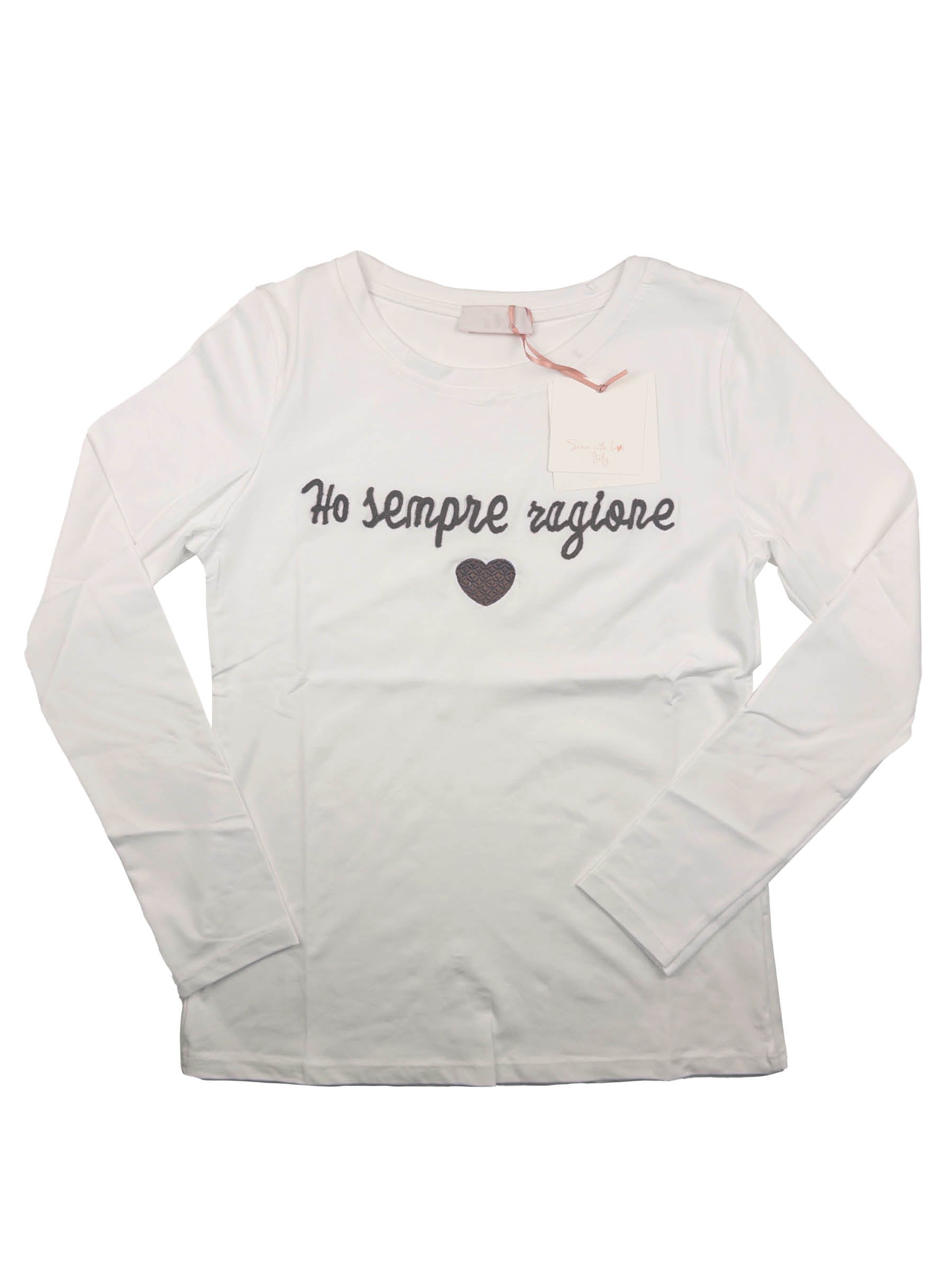 T-SHIRT MANICA LUNGA RICAMO "Ho sempre ragione"