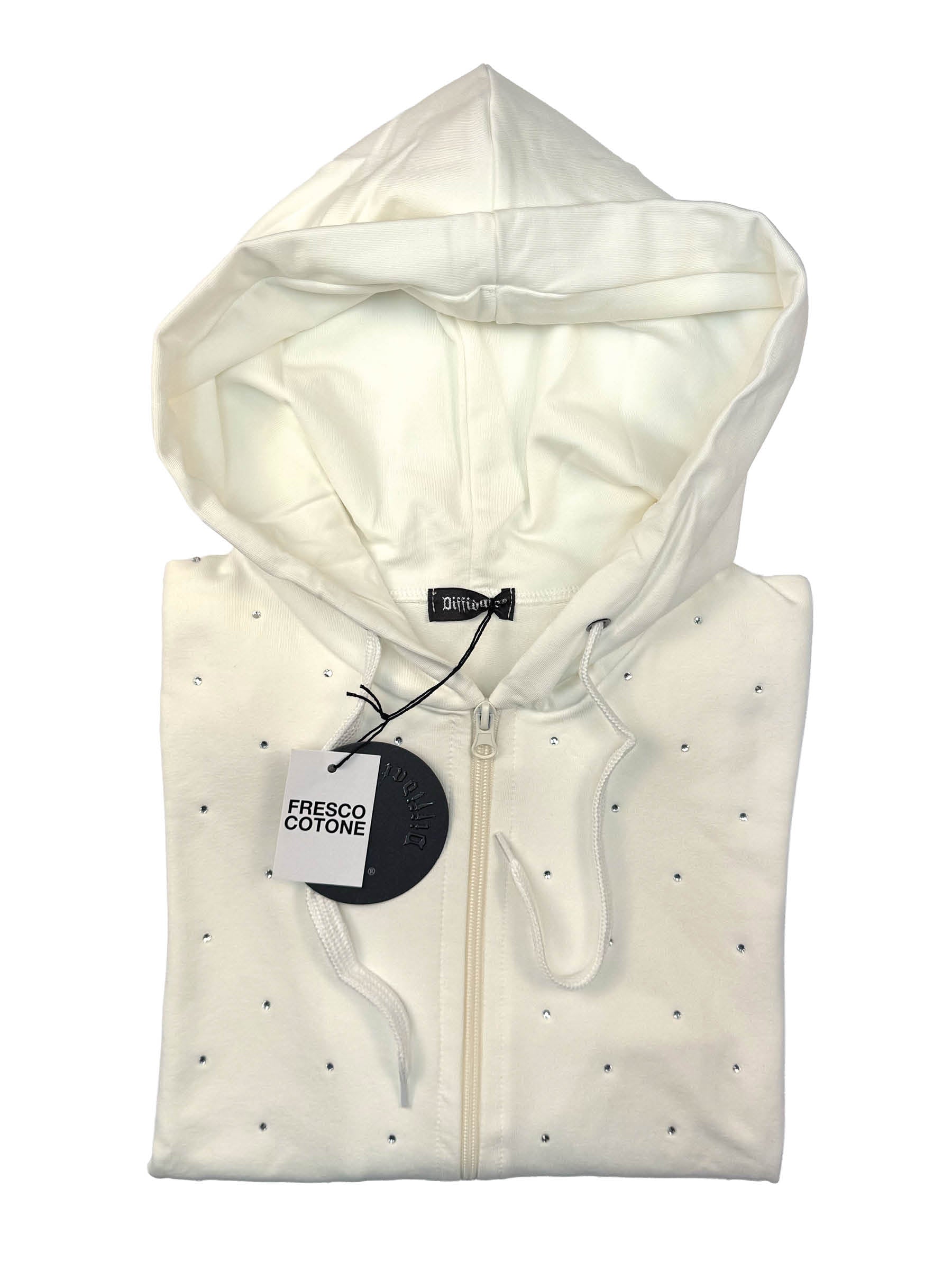 FELPA CAPPUCCIO CON STRASS art.607/C2