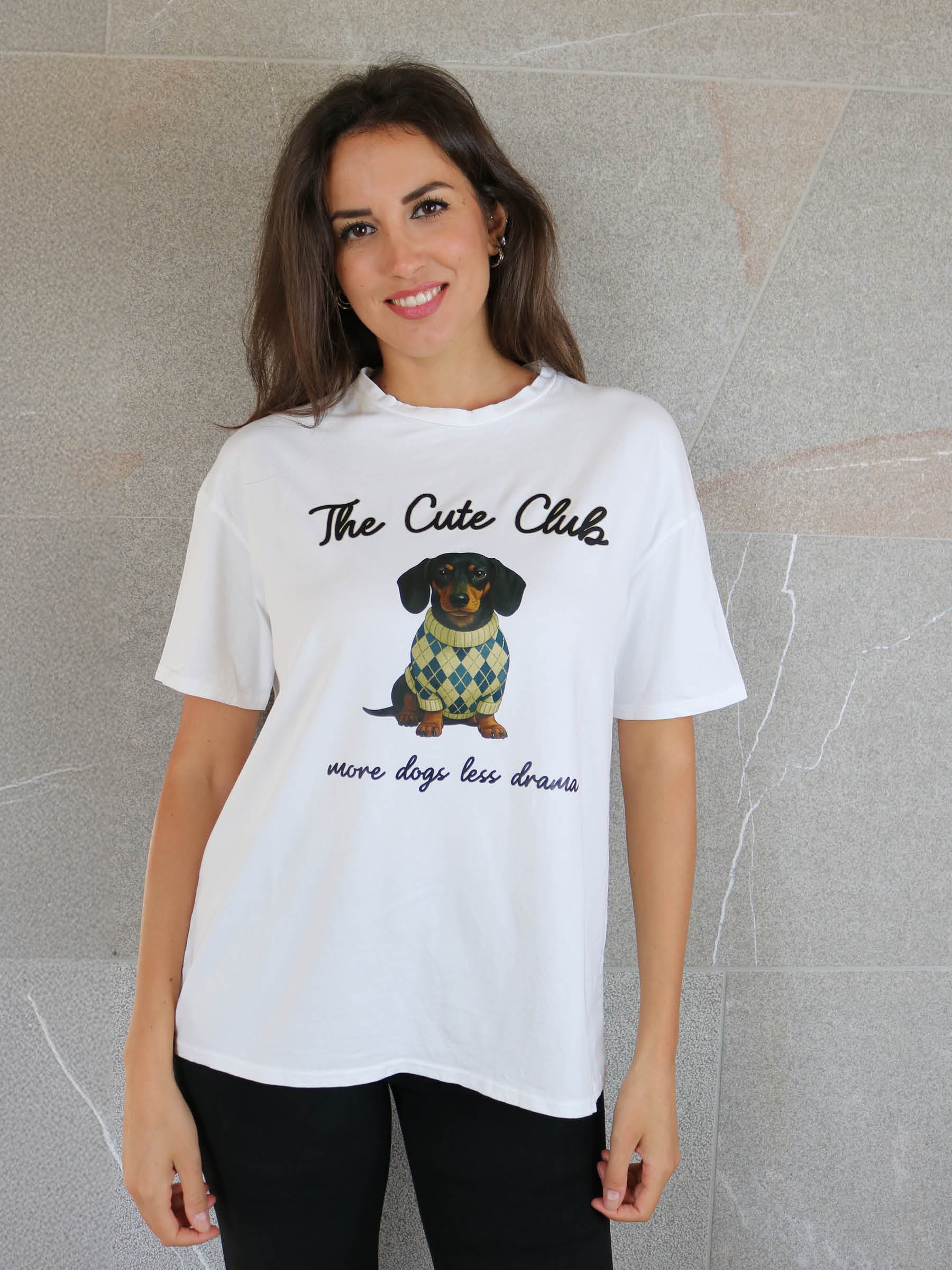 T-SHIRT MANICA CORTA STAMPA BASSOTTO OVER