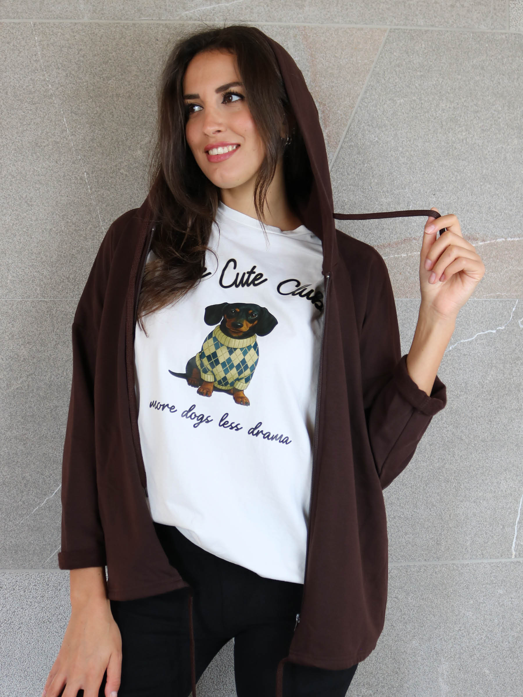 T-SHIRT STAMPA BASSOTTO