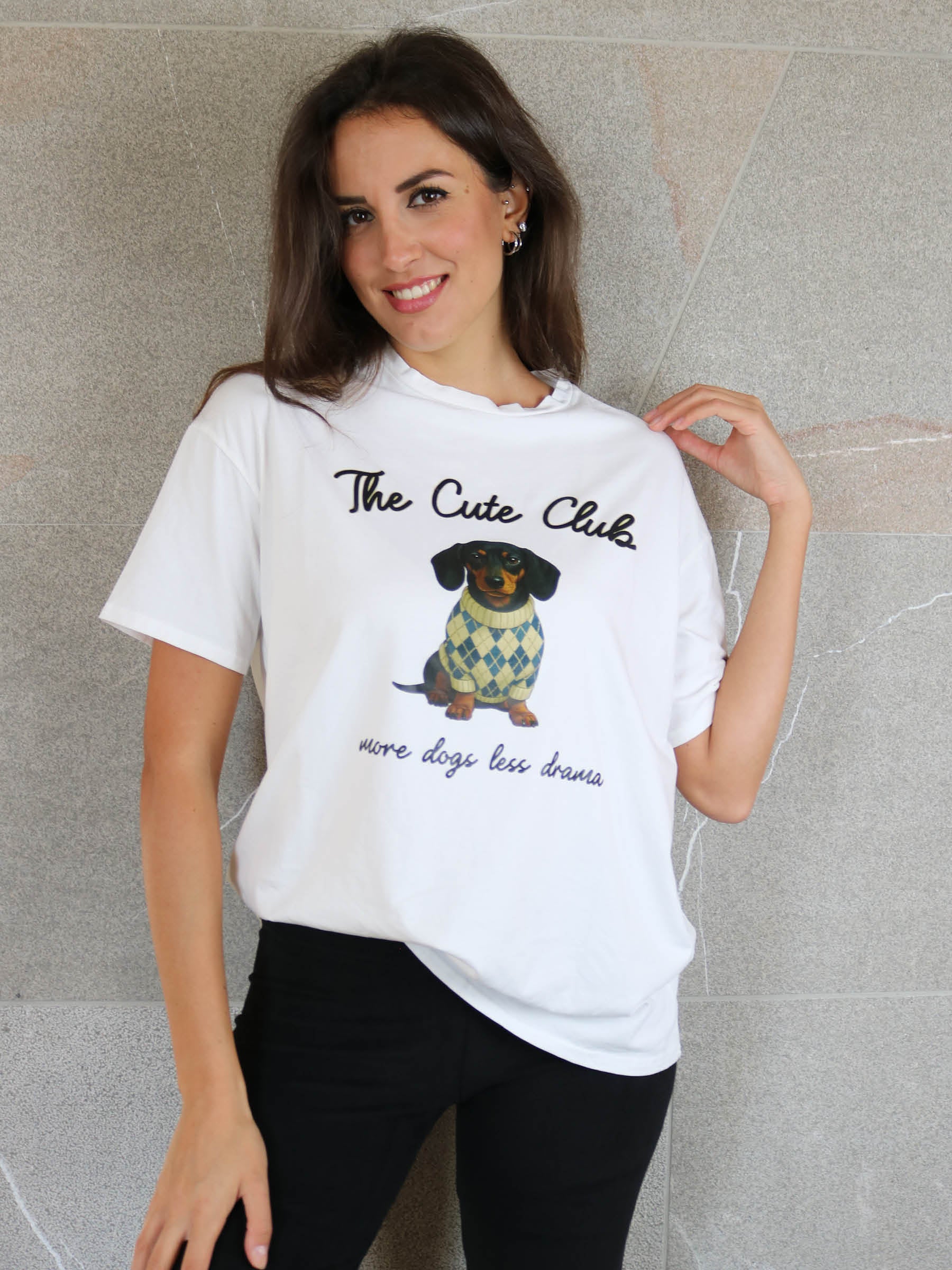 T-SHIRT MANICA CORTA STAMPA BASSOTTO OVER