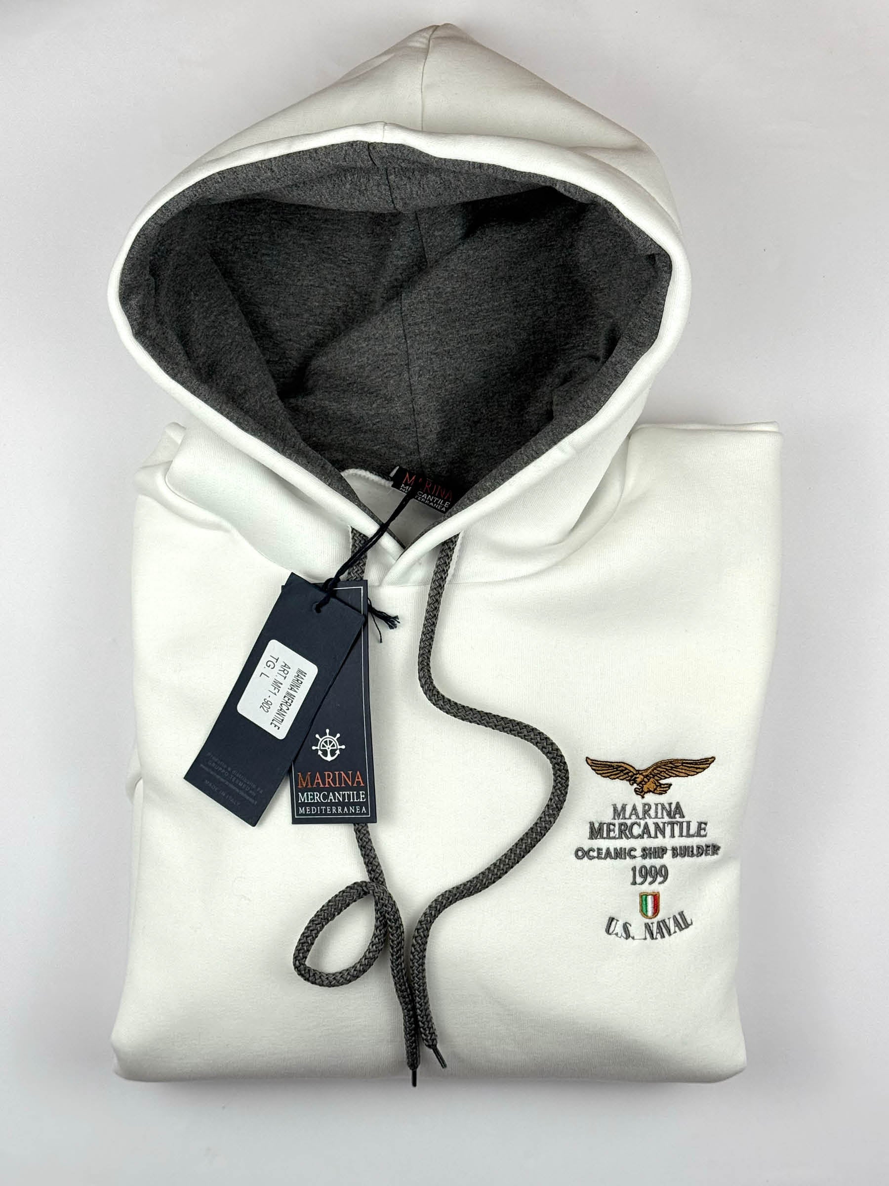 FELPA CHIUSA CON CAPPUCCIO art. MF1-902 MARINA MERCANTILE - WINTER