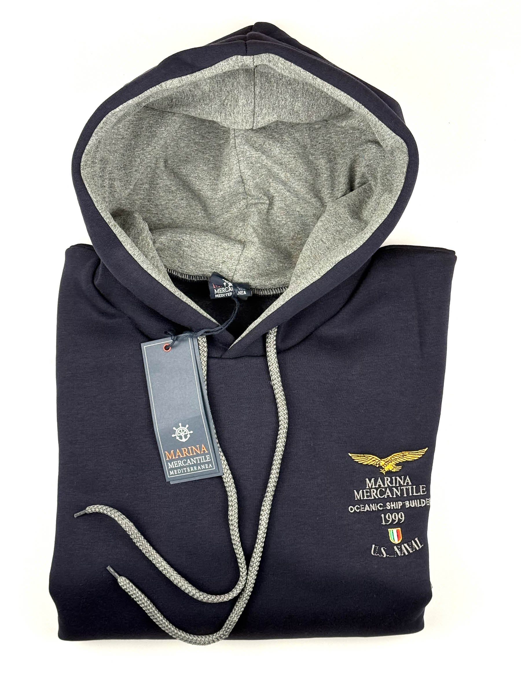 FELPA CHIUSA CON CAPPUCCIO art. MF1-902 MARINA MERCANTILE - WINTER