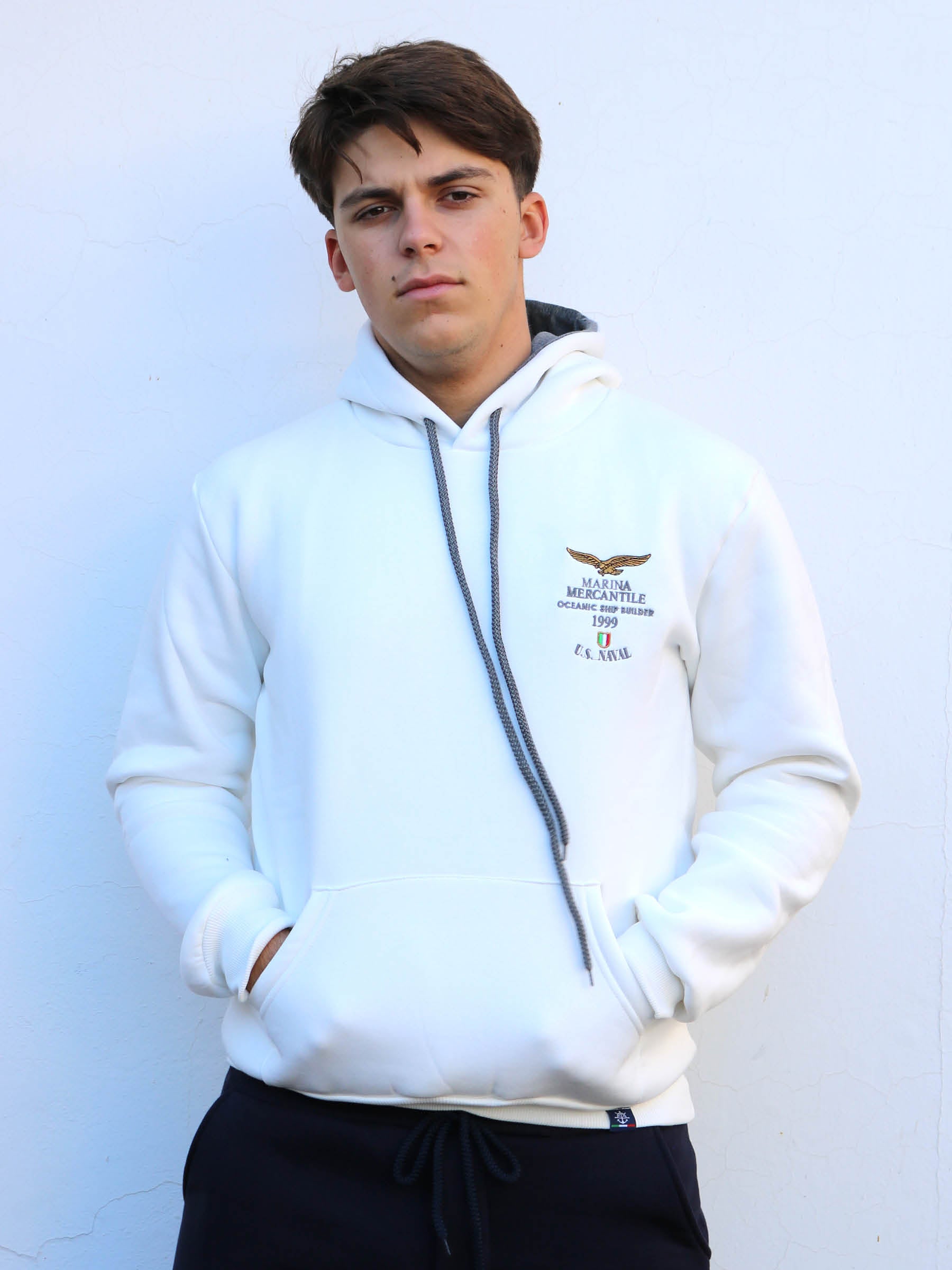 FELPA CHIUSA CON CAPPUCCIO art. MF1-902 MARINA MERCANTILE - WINTER