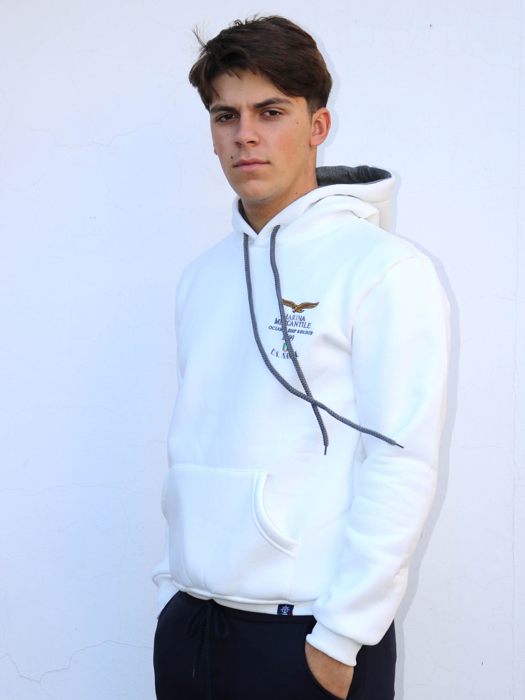 FELPA CHIUSA CON CAPPUCCIO art. MF1-902 MARINA MERCANTILE - WINTER