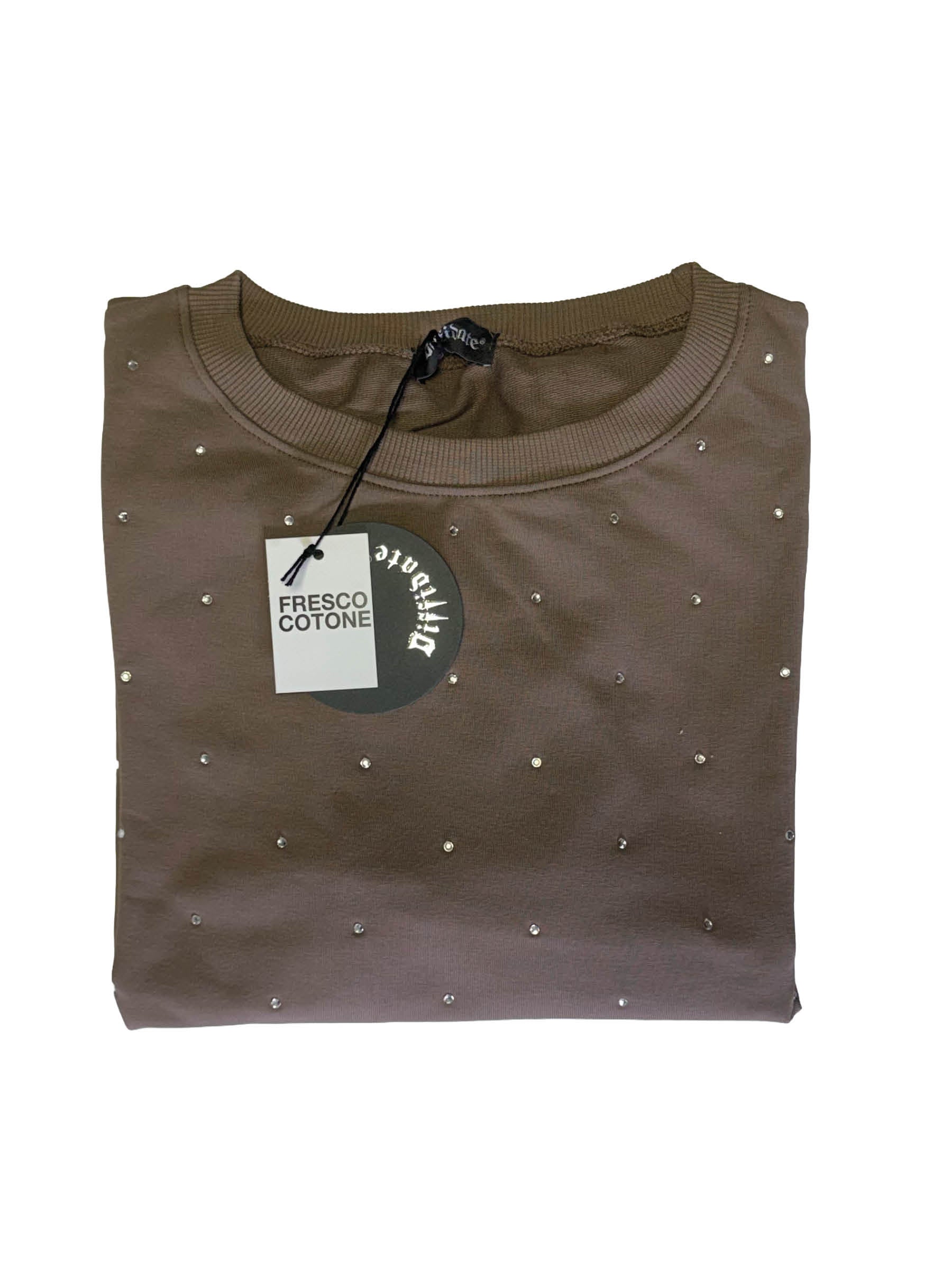 FELPA GIROCOLLO CON BRILLANTINI art.061