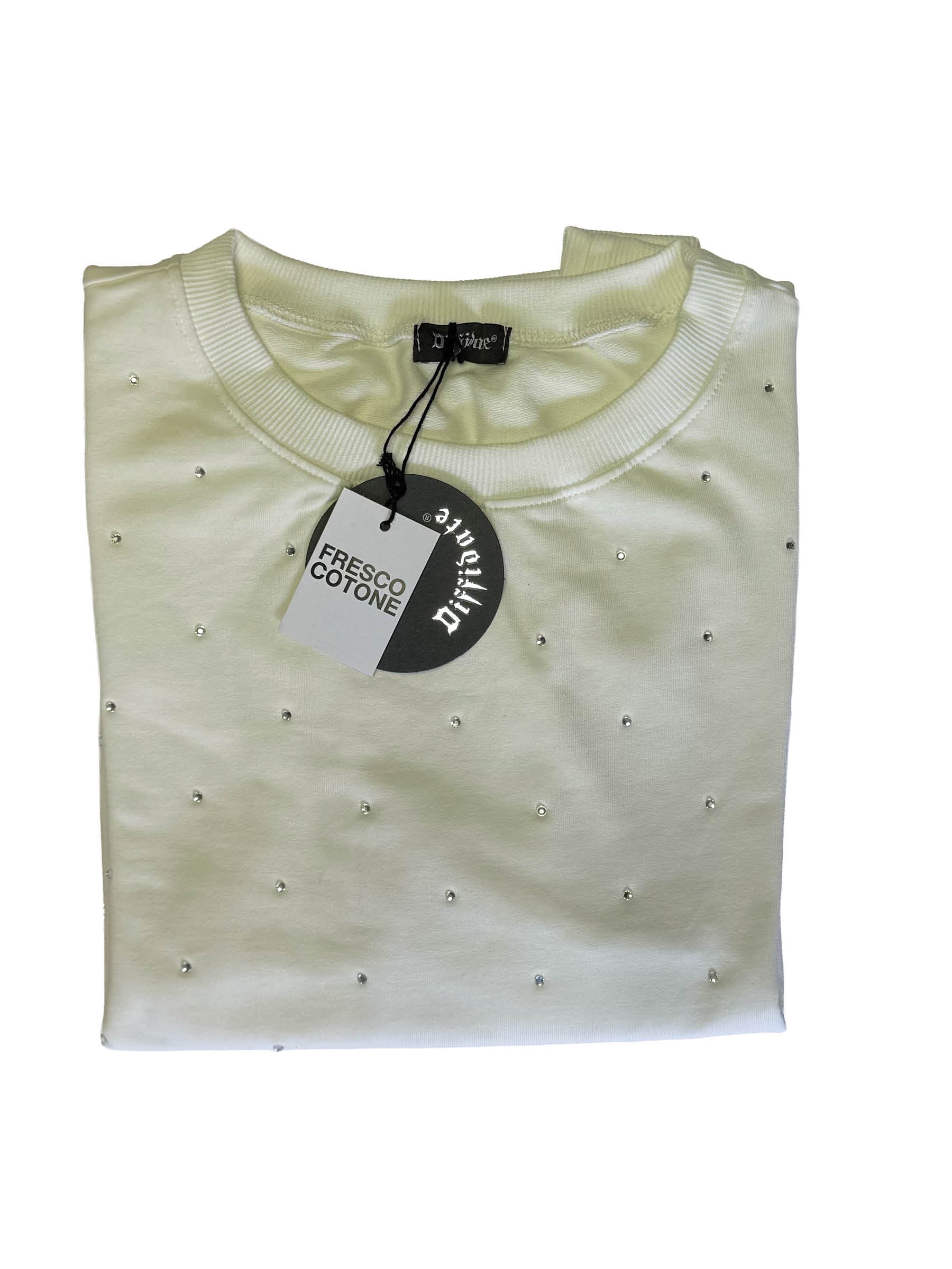 FELPA GIROCOLLO CON BRILLANTINI art.061