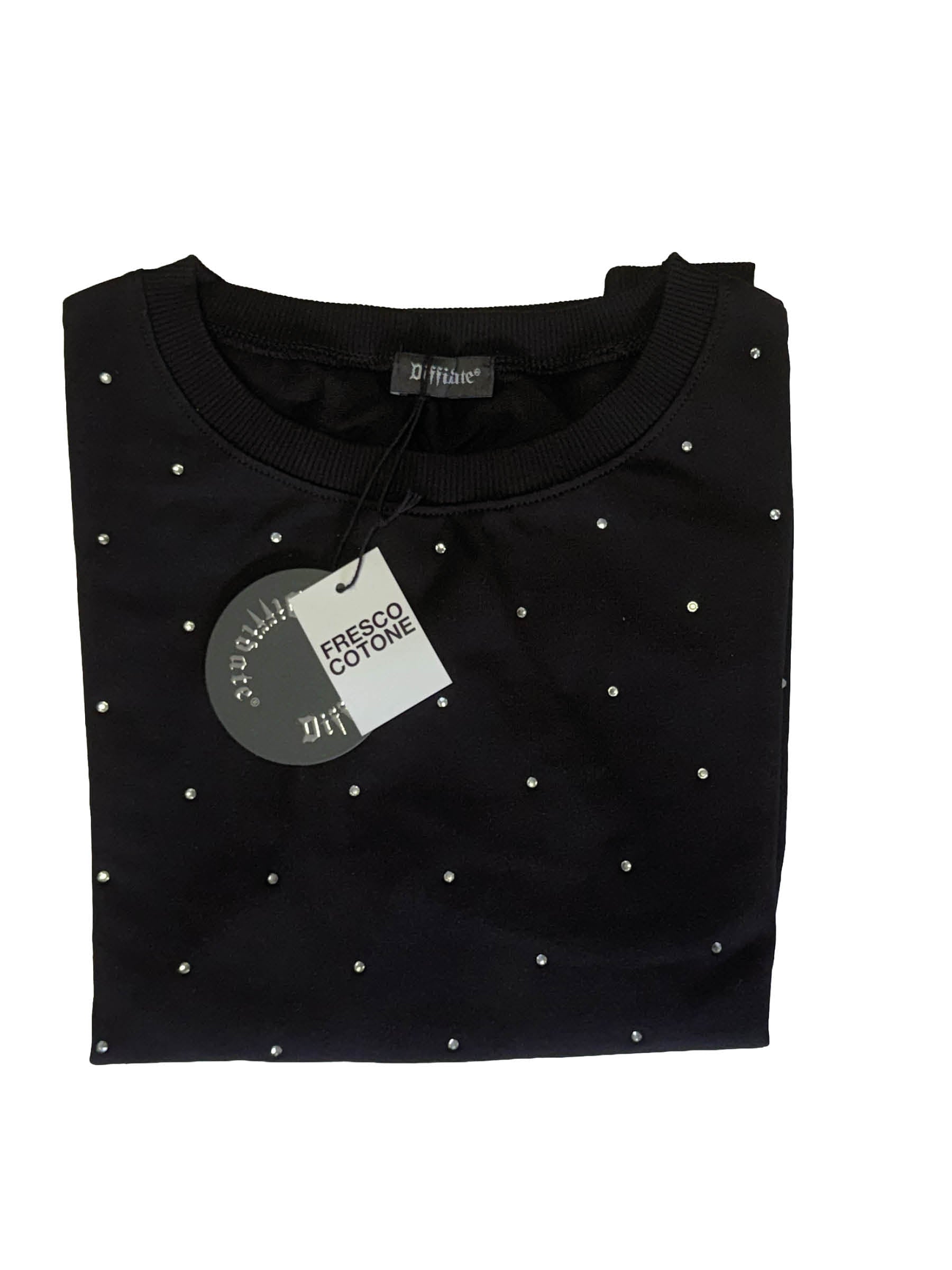 FELPA GIROCOLLO CON BRILLANTINI art.061