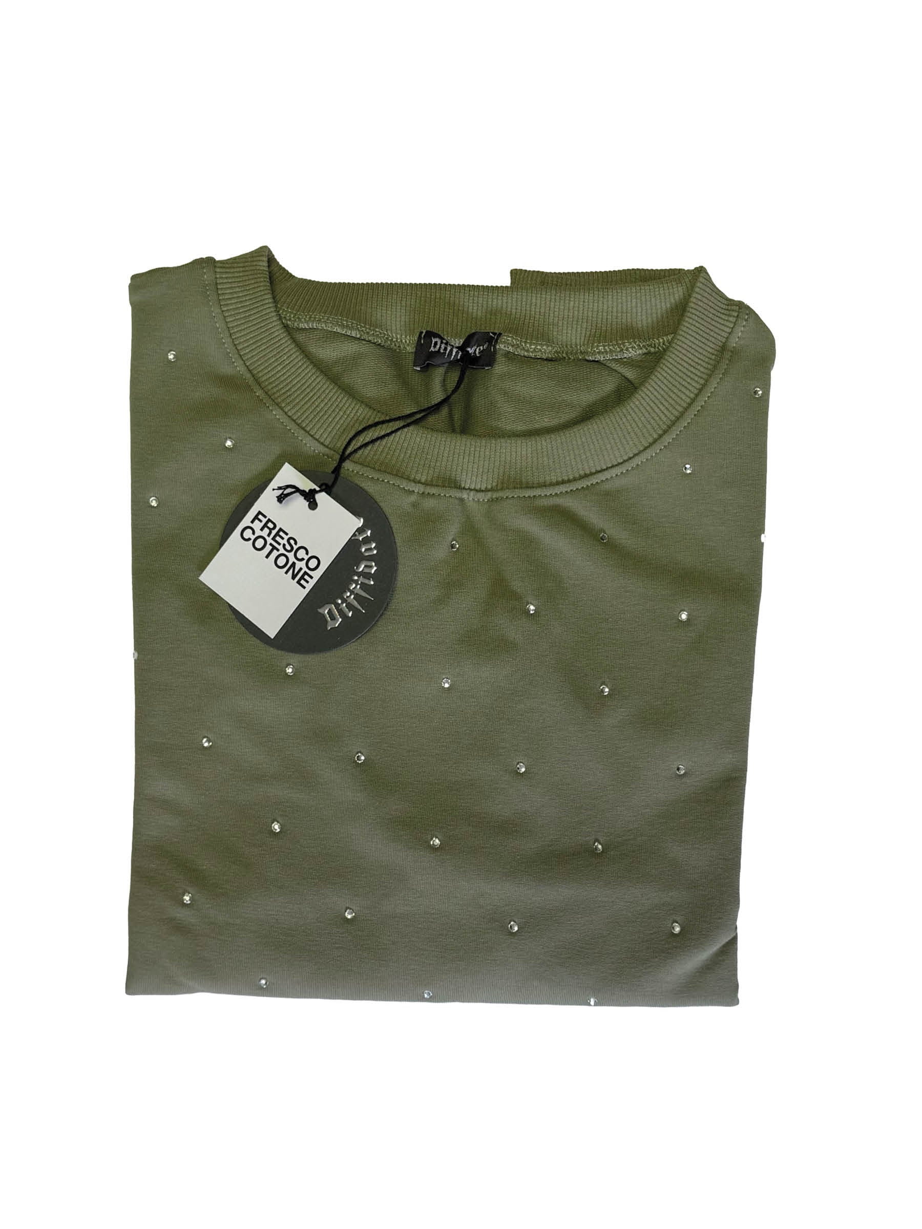 FELPA GIROCOLLO CON BRILLANTINI art.061