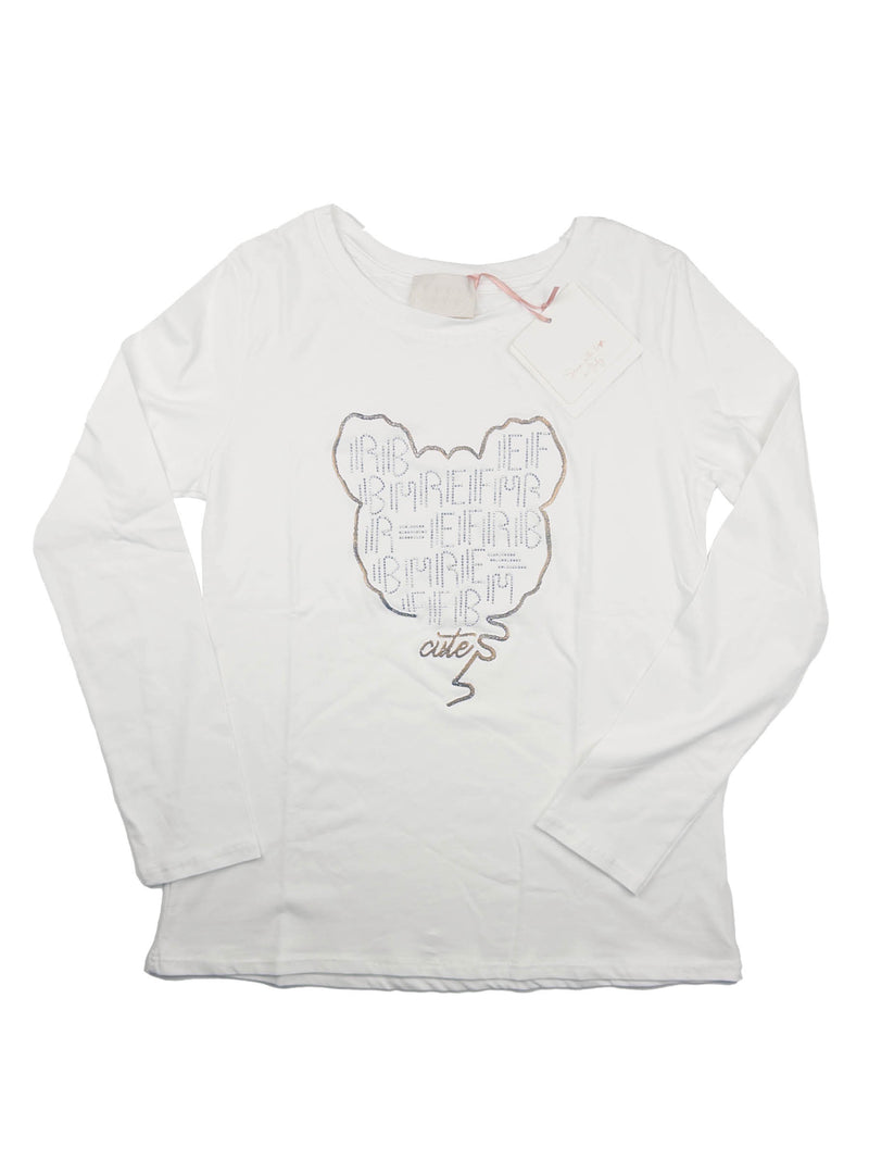 T-SHIRT MANICA LUNGA RICAMO CUORE