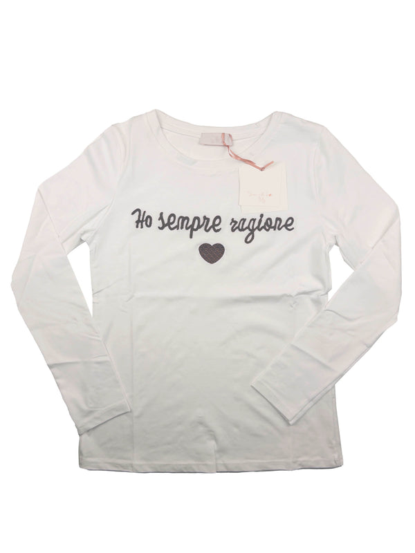 T-SHIRT MANICA LUNGA  RICAMO "Ho sempre ragione"