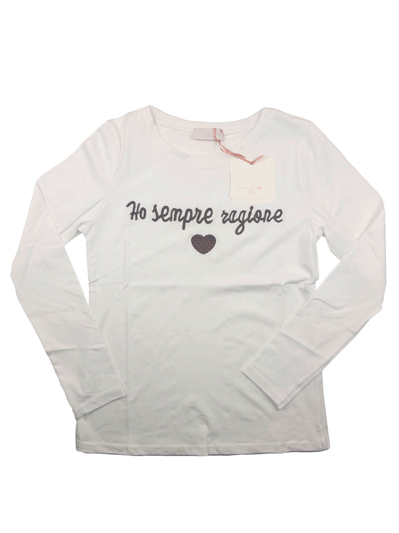 T-SHIRT MANICA LUNGA  RICAMO "Ho sempre ragione"